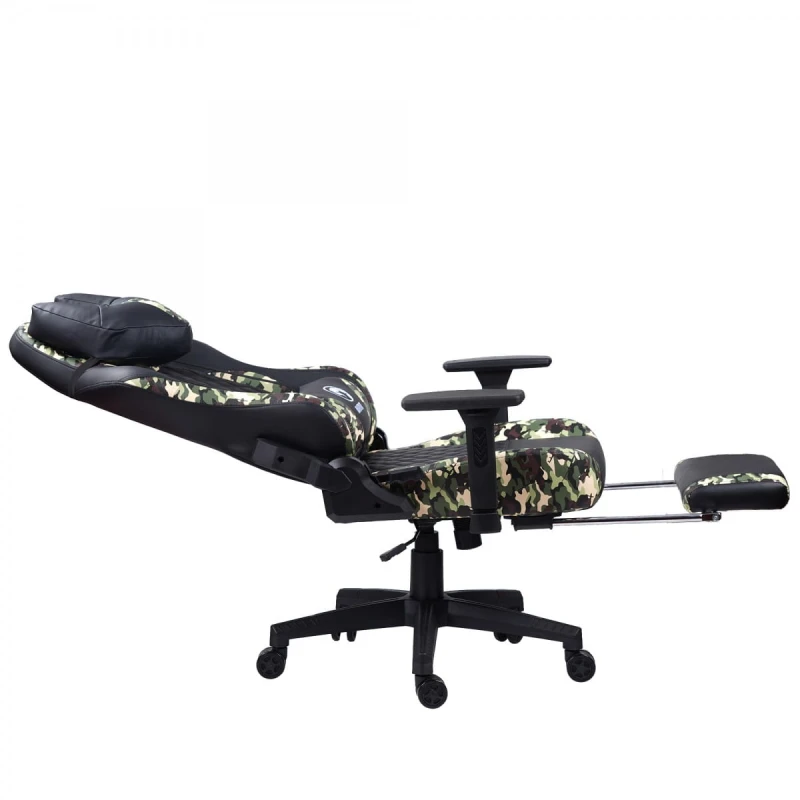 Dla gracza fotel Marvo CH-134, czarne, zagłówek i poduszka lędźwiowa