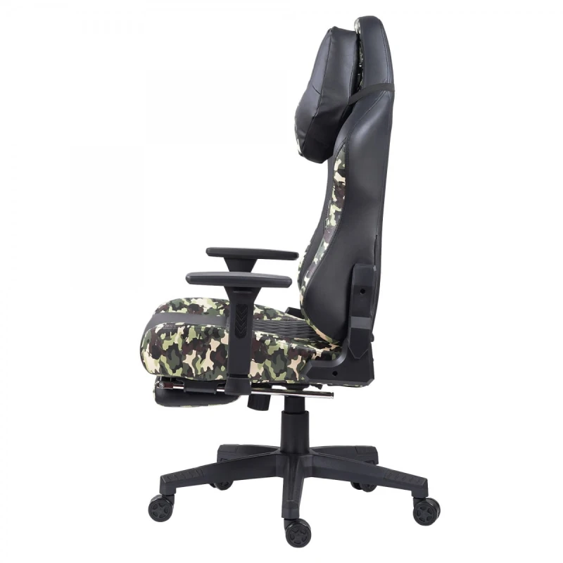 Dla gracza fotel Marvo CH-134, czarne, zagłówek i poduszka lędźwiowa