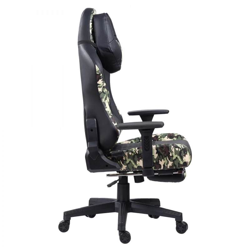 Dla gracza fotel Marvo CH-134, czarne, zagłówek i poduszka lędźwiowa