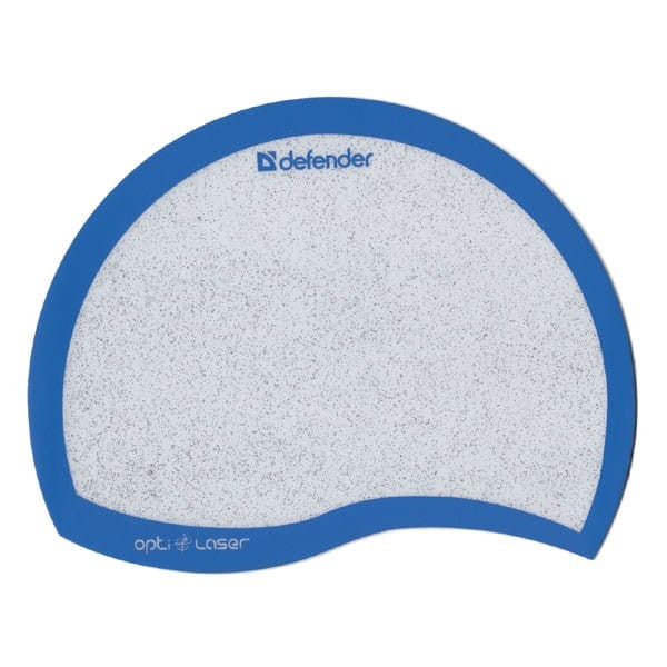 Podkładka pod mysz, PVC+PU, biało-niebieska, 21.5x16.5cm, 1.2mm, Defender, Błyszczące mikrocząstki