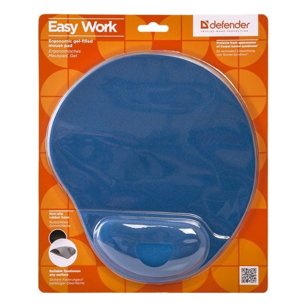 Podkładka pod mysz, poliuretan, niebieska, 26x22.5cm, 5mm, Defender, pokryte lycrą