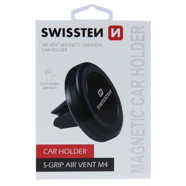 Uchwyt magnetyczny do telefonu lub GPS Swissten do samochodu, S-Grip AV-M4, czarny, metal, telefon