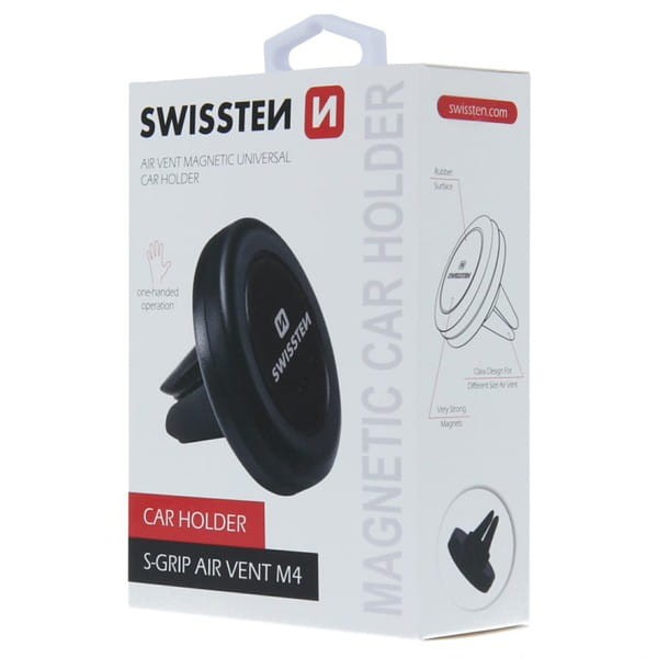 Uchwyt magnetyczny do telefonu lub GPS Swissten do samochodu, S-Grip AV-M4, czarny, metal, telefon