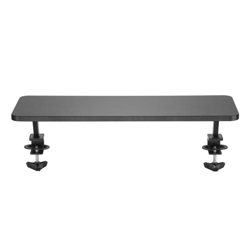 Podstawa pod monitor, mocowana do blatu biurka, czarny, metal / płyta mdf, 20 kg nośność, Powerton, ergo