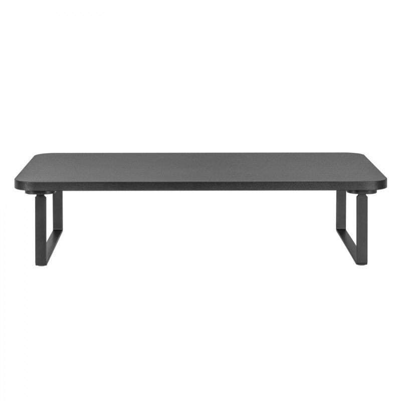 Podstawa pod monitor, łatwy montaż, miejsce na klawiaturę, czarny, metal / płyta mdf, 20 kg nośność, Powerton, ergo