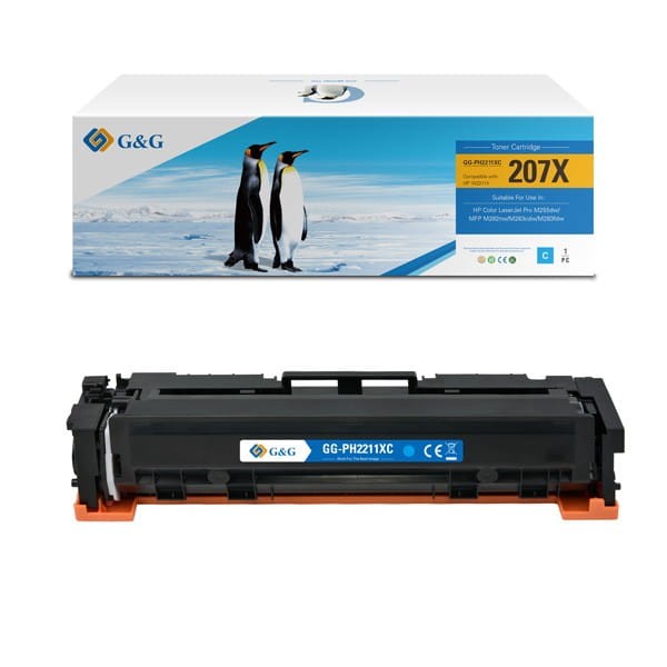 G&amp;G kompatybilny toner z W2211X, cyan, 2450s, NT-PH2211XC, HP 207X, dla HP Color LaserJet Pro M255, MFP M282, M283, N