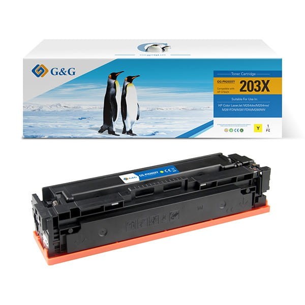 G&amp;G kompatybilny toner z CF542X, yellow, 2500s, NT-PH203XY, HP 203X, high capacity, dla HP Color LaserJet Pro M254dw, nw, M280nw,