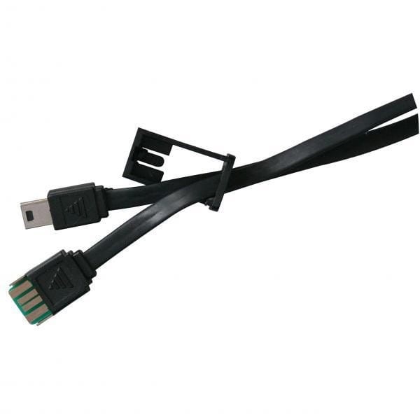Kabel USB (2.0), USB A M- USB mini M (5 pin), 0.3m, czarny, Logo, smycz do aparatu