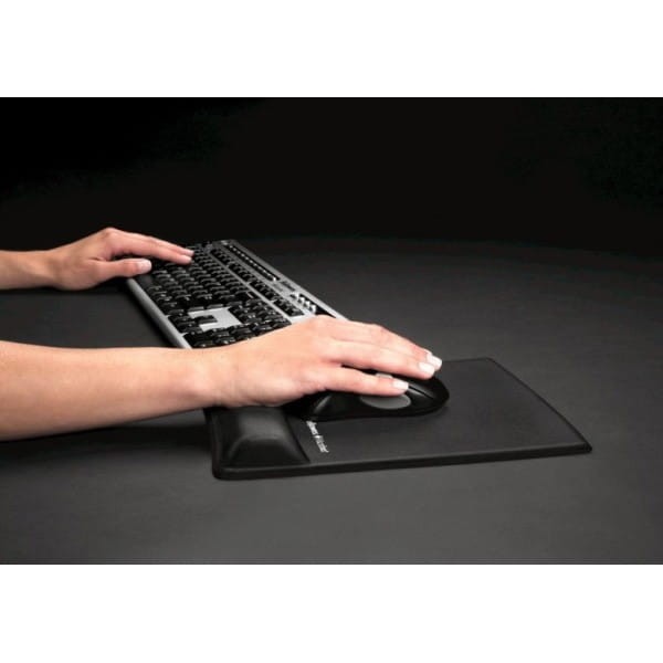 Ergonomiczna, piankowa, czarna, 28x23 cm, 1.9-3.5 cm, Fellowes, tekstylna powierzchnia