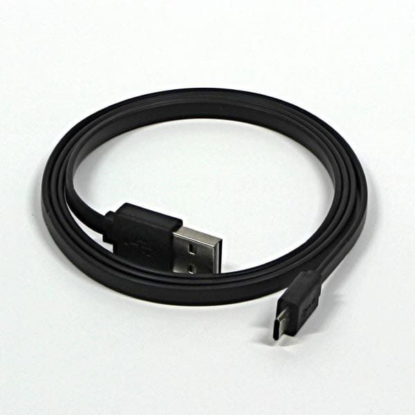 Kabel USB (2.0), USB A M reversible- USB micro M reversible, 1m, płaski, czarny