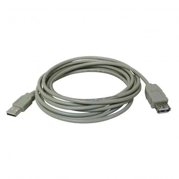 Kabel USB (2.0), USB A M- USB A F, 5m, szary