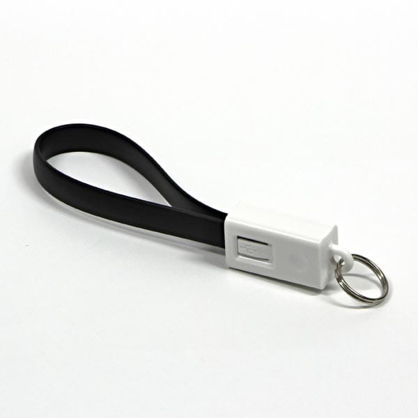 Kabel USB (2.0), USB A M- USB micro B M, 0.2m, czarny, breloczek na klucze