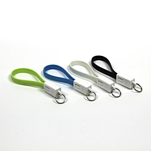 Kabel USB (2.0), USB A M- USB micro B M, 0.2m, czarny, breloczek na klucze