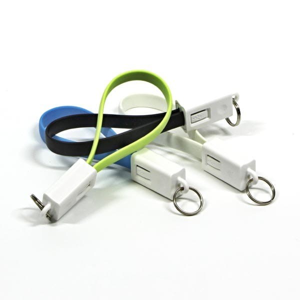 Kabel USB (2.0), USB A M- USB micro B M, 0.2m, czarny, breloczek na klucze