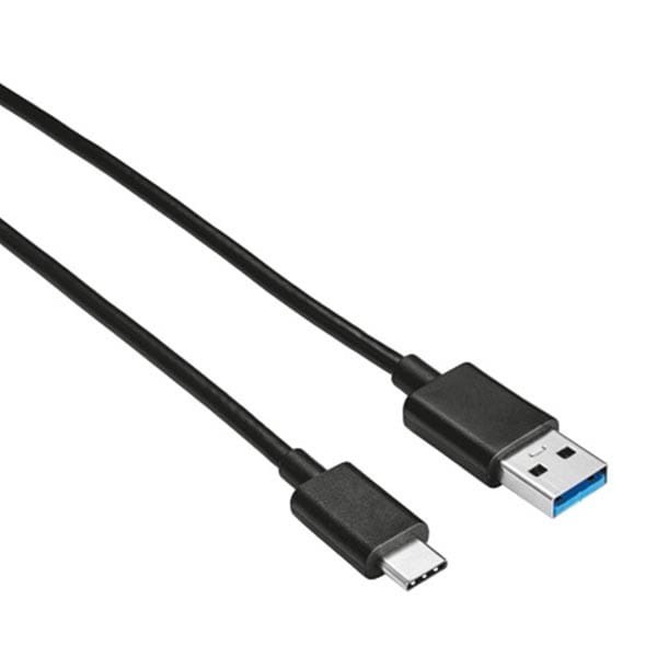 Kabel USB (2.0), USB A M- USB C M, 1m, czarny