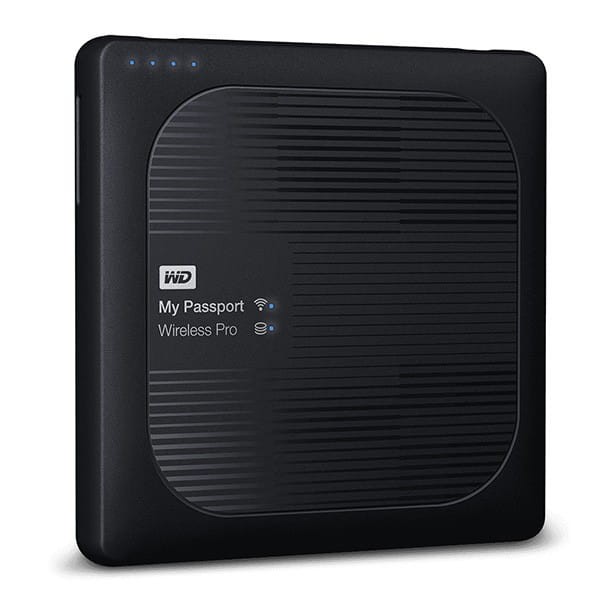 Western Digital zewnętrzny dysk twardy, My Passport Wireless Pro, 2.5", USB 3.0 (3.2 Gen 1), 1TB, WDBVPL0010BBK, czarny