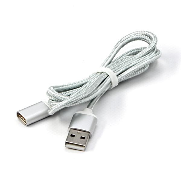 Magnetyczny klabel USB (2.0), USB A M- Magnetická koncovka, 1m, srebrny