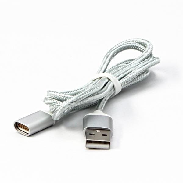 Magnetyczny klabel USB (2.0), USB A M- Magnetická koncovka, 1m, srebrny