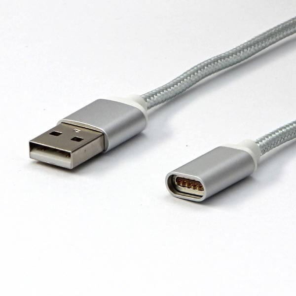 Magnetyczny klabel USB (2.0), USB A M- Magnetická koncovka, 1m, srebrny