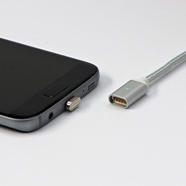 Magnetyczny klabel USB (2.0), USB A M- Magnetická koncovka, 1m, srebrny