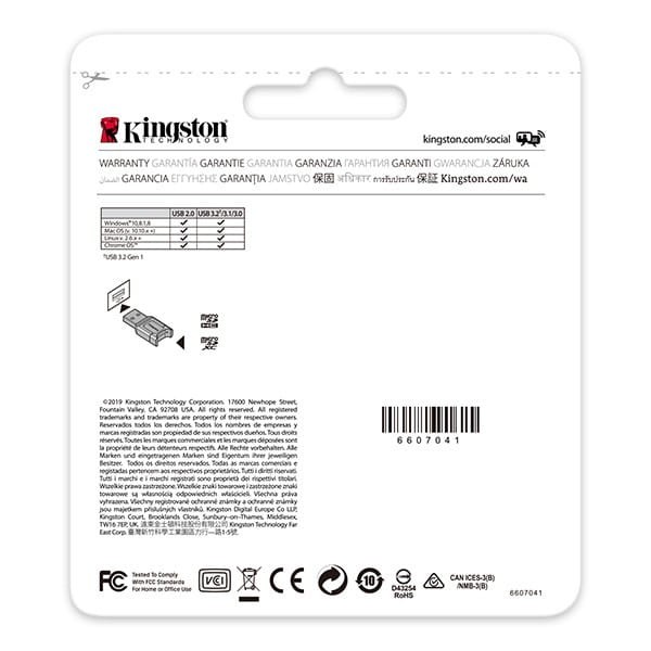 Kingston czytnik USB 3.0 (3.2 Gen 1), MobileLite Plus microSD, microSD, zewnętrzny, czarna, złącze USB A