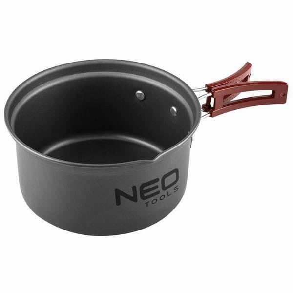 Naczynia turystyczne 7 w 1 Turystyka, szara, aluminium, Neo Tools