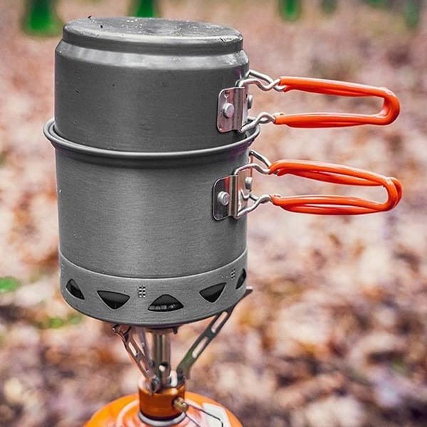 Zestaw garnków 2 w 1 z radiatorem szara, aluminium, 63-144, garnek, patelnia, Neo Tools