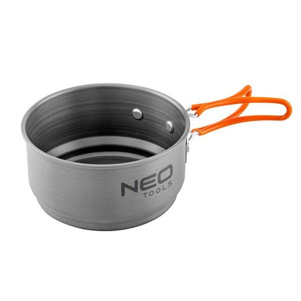 Zestaw garnków 2 w 1 z radiatorem szara, aluminium, 63-144, garnek, patelnia, Neo Tools