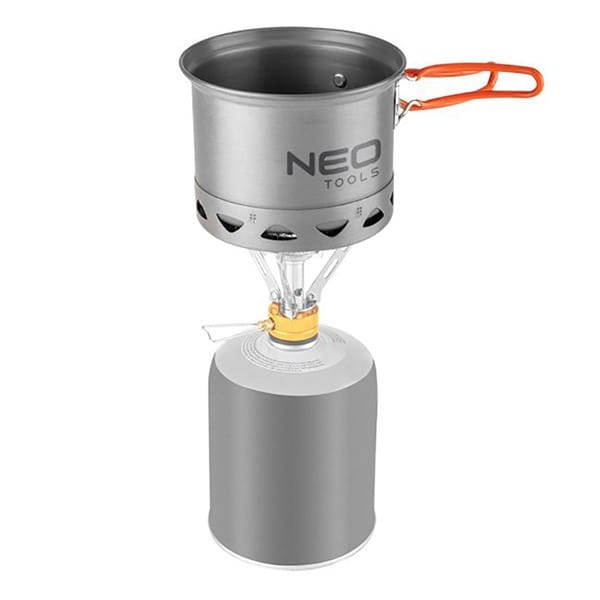 Zestaw garnków 2 w 1 z radiatorem szara, aluminium, 63-144, garnek, patelnia, Neo Tools
