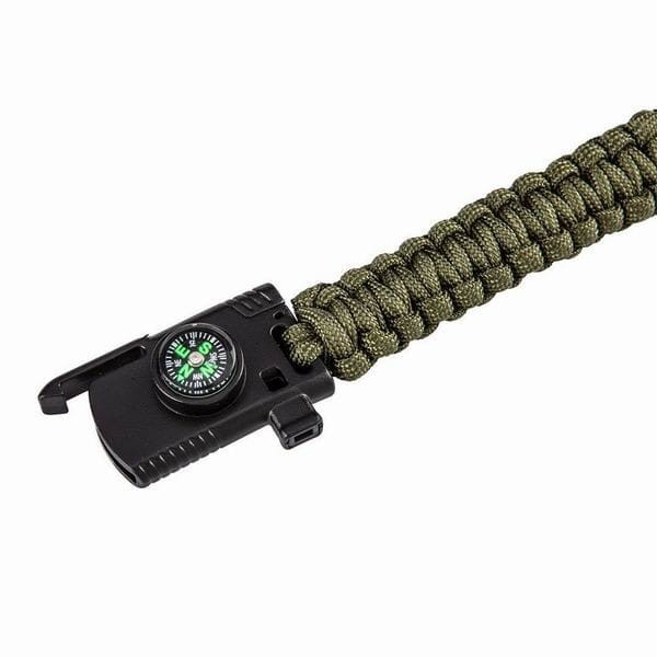Neo Tools Bransoletka survivalowa 5w1 vlasec, podpalovač, kompas, nůž, píšťalka