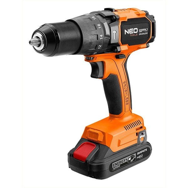 Wiertarko-wkrętarka 04-616, zasilanie akumulatorem, 18V, Energy+, Neo Tools
