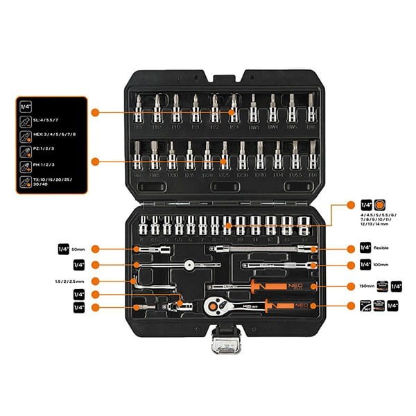Zestaw kluczy nasadowychNeo Tools