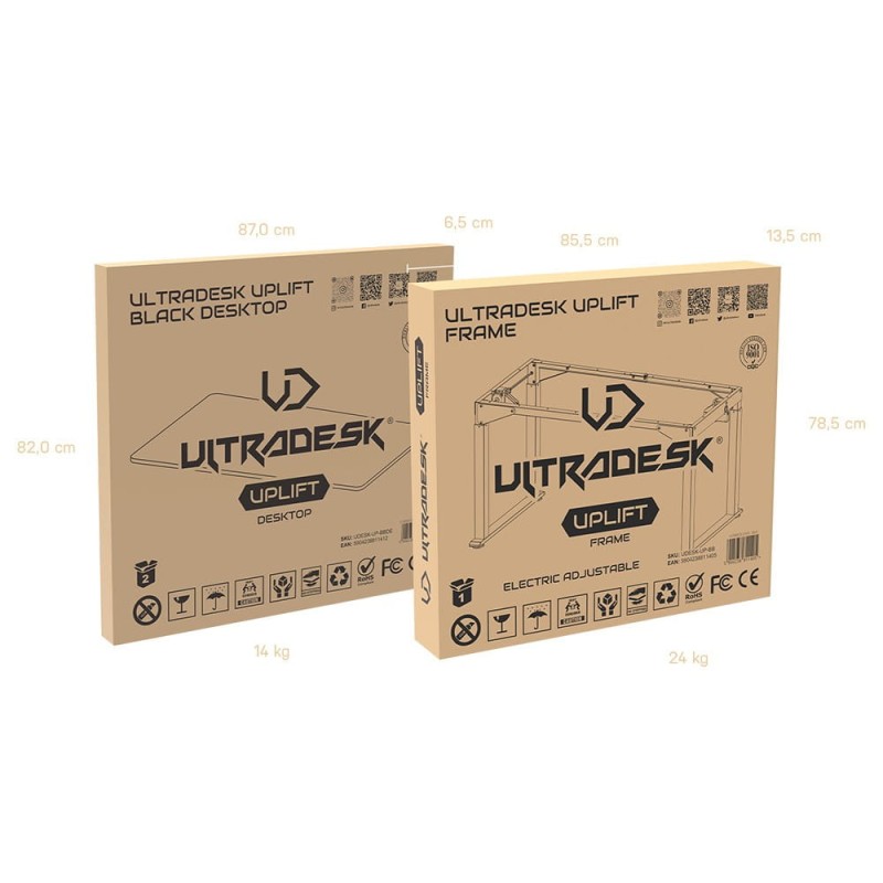 Biurko, elektycznie regulowany, 74-116 cm, z podkładką pod mysz XXL, ULTRADESK