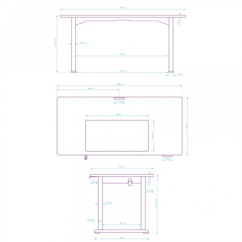 Biurko, elektycznie regulowany, 160x75 cm, 74-116 cm, z podkładką pod mysz XXL, ULTRADESK, uchwyt na słuchawki