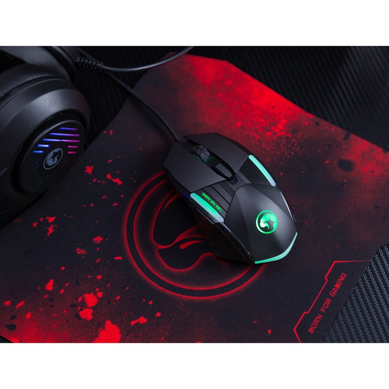 Marvo CM430 CZ/SK, zestaw klawiatura mysz dla gracza, podkładka, klawiatura, CZ/SK, do gry, membranowa rodzaj przewodowa (USB), cz