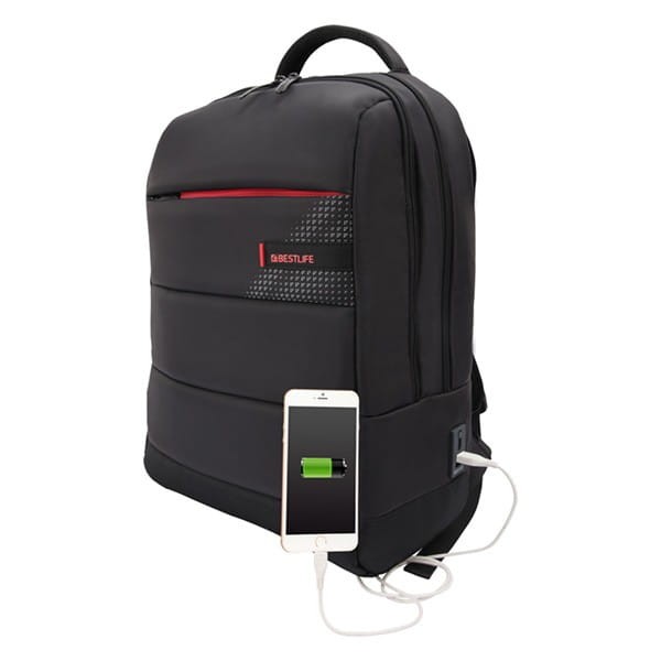 Plecak na  notebook 15,6", CPLUS, czarny, poliester, Bestlife