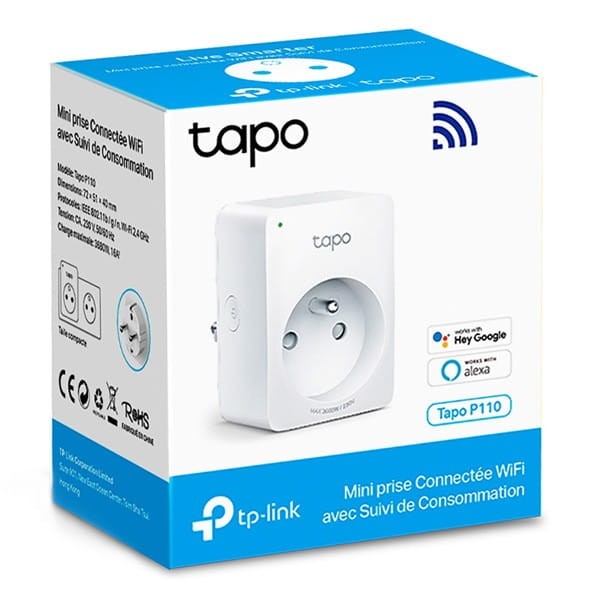 Gniazdko Mini Smart Plug Wi-Fi, konfiguracja z WiFi, max. 3680W, biała, TP-LINK, Kontrola głosem, Monitorowanie zużycia energii