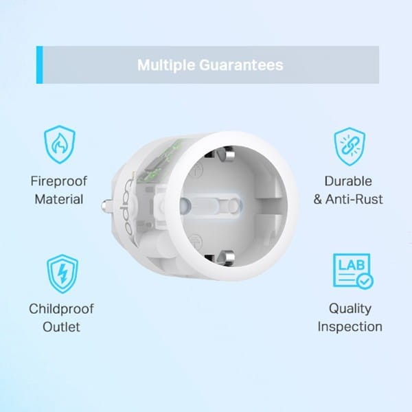 Inteligentne gniazdko Tapo P115, konfiguracja z WiFi, max. 3680W, biała, TP-LINK, Kontrola głosem, Monitorowanie zużycia energii