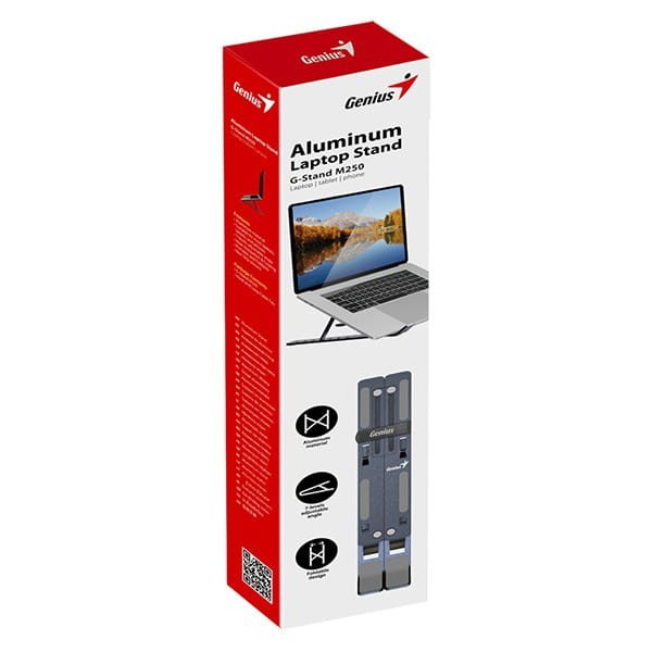 Podstawa pod notebook, z regulacją kąta, szary, aluminium, Genius