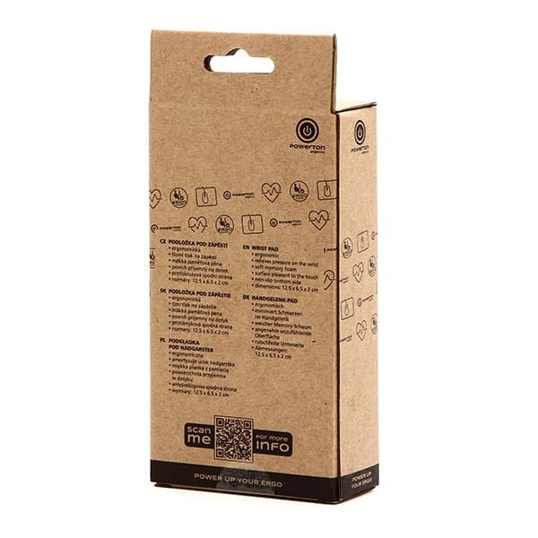 Podkładka pod nadgarstek, Powerton Ergoline Dark Edition, ergonomiczna, szara, piana, Powerton