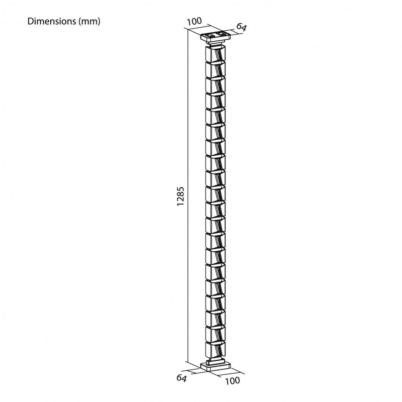 Organizer kabli, Gęsia szyja z magnetycznym mocowaniem, czarno-pomarańczowy, 1285mm, do stołów z regulacją wysokości, Powerton