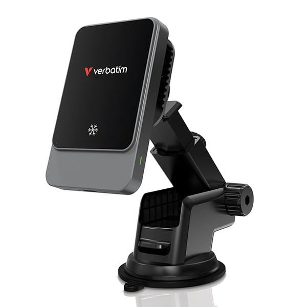 Verbatim - uchwyt do telefonu do samochodu, z ładowarką indukcyjną, technologi Qi, czarna