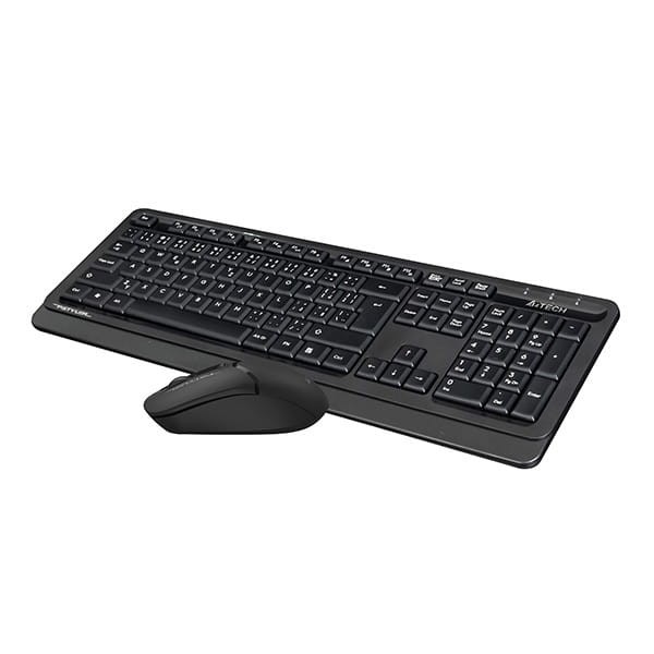 A4Tech FG1012, Zestaw klawiatur z myszą optyczną bezprzewodową, AA, CZ, klasyczna, 2.4 [Ghz], bezprzewodowa, czarna