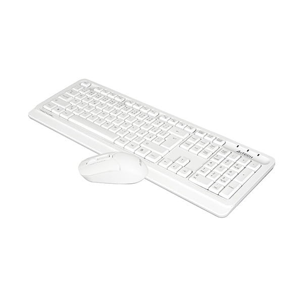 A4Tech FG1012, Zestaw klawiatur z myszą optyczną bezprzewodową, AA, CZ, klasyczna, 2.4 [Ghz], bezprzewodowa, biała