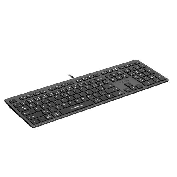 A4Tech FX50, Klawiatura CZ, klasyczna, niski profil rodzaj przewodowa (USB), szara