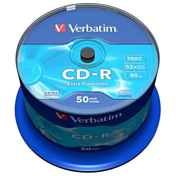 Verbatim CD-R, 43351, Extra Protection, 50-pack, 700MB, 52x, 80min., 12cm, bez możliwości nadruku, spindle, do archiwizacji danych