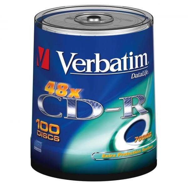 Verbatim CD-R, 43411, Extra Protection, 100-pack, 700MB, 52x, 80min., 12cm, bez możliwości nadruku, spindle, do archiwizacji danyc