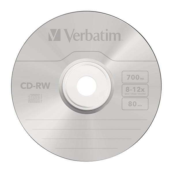 Verbatim CD-RW, 43148, SERL Scratch Resistant, 10-pack, 700MB, 12x, 80min., 12cm, bez możliwości nadruku, jewel box, do archiwizac