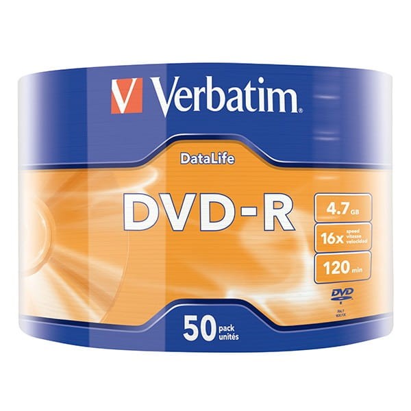 Verbatim DVD-R, Matt Silver, 43791, 4.7GB, 16x, wrap, 50-pack, bez możliwości nadruku, 12cm, do archiwizacji danych