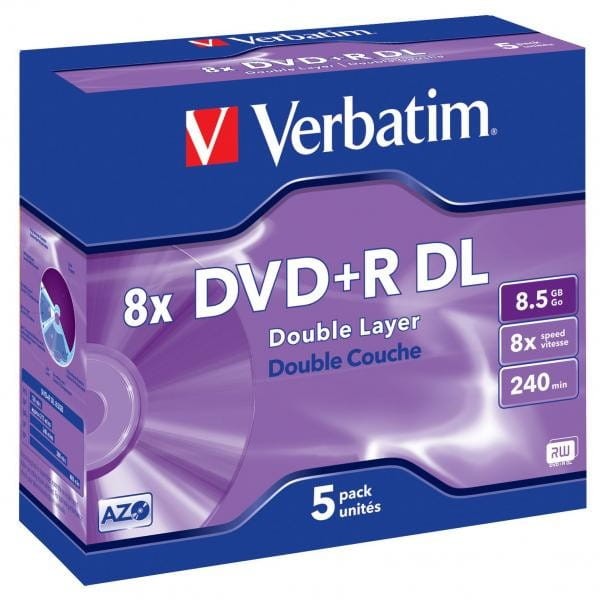 Verbatim DVD+R DL, Double Layer Matt Silver, 43541, 8.5GB, 8x, jewel box, 5-pack, bez możliwości nadruku, 12cm, do archiwizacji da